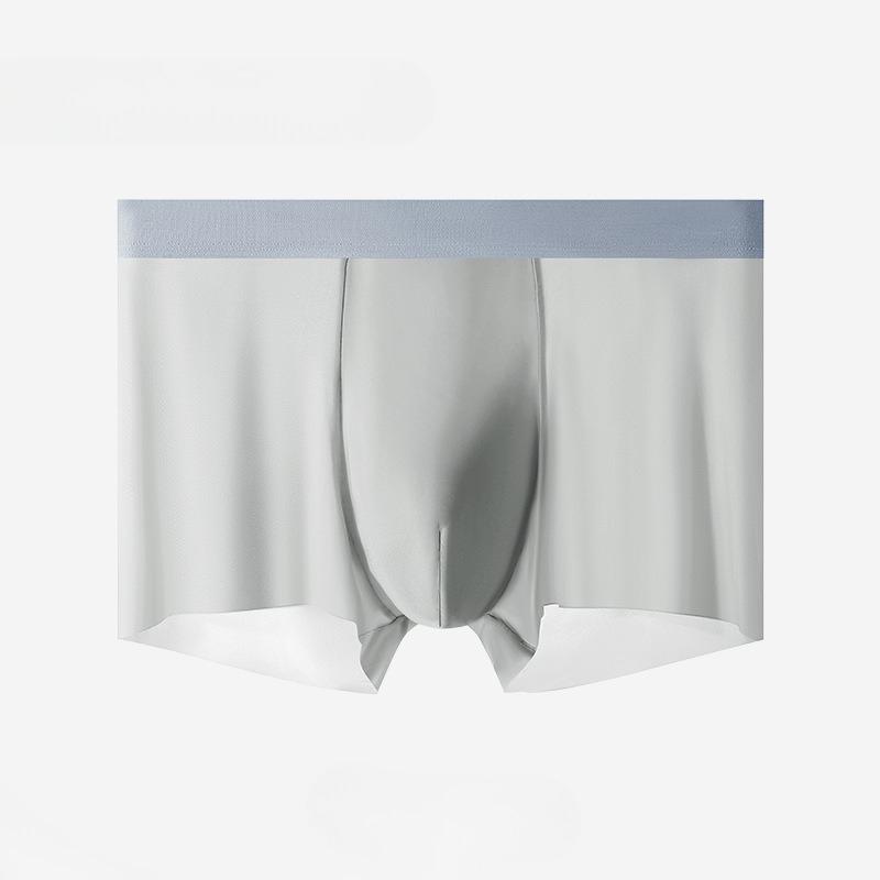Plus Size Men's Summer Light and Thin 10a Antibacterial Crotch Breathable Ice Silk Seamless Briefs