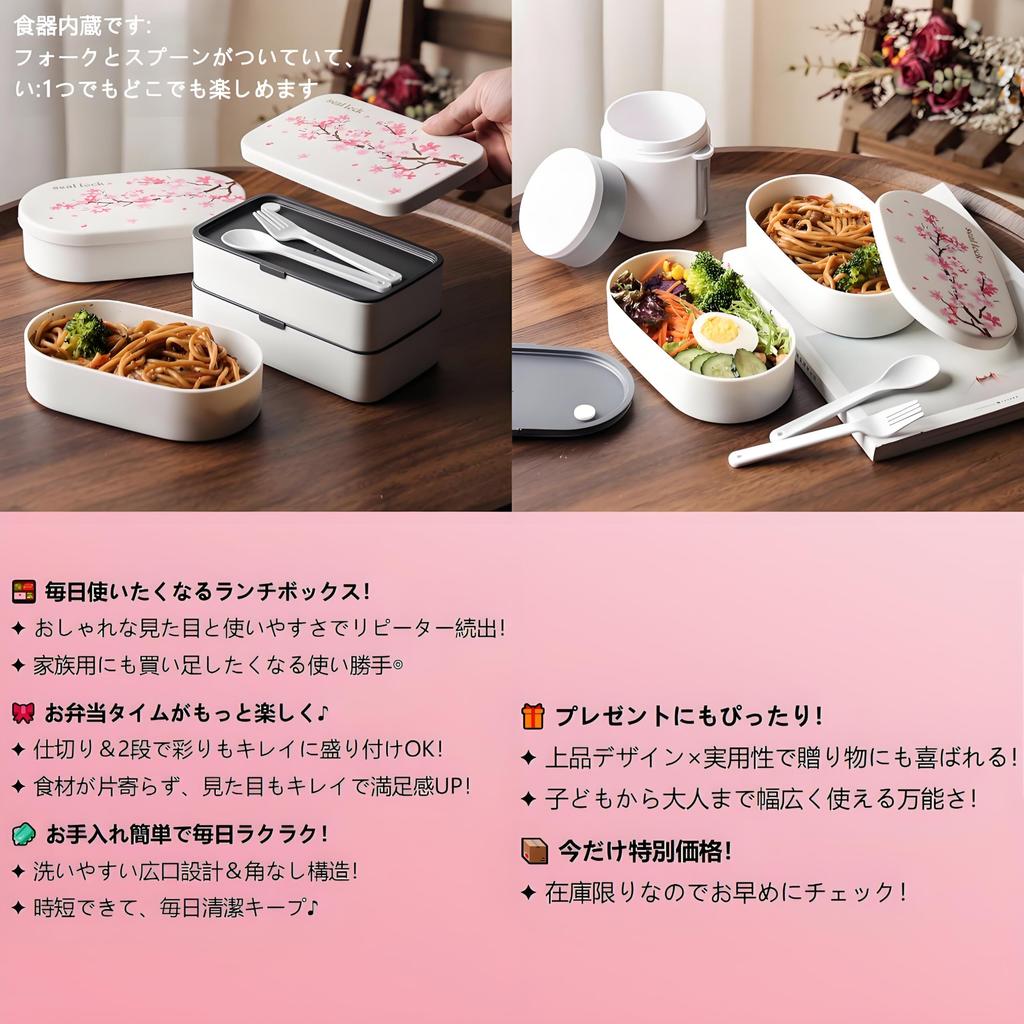 IOLOYU Bento Large Capacity Lunch Box for Men and Elementary School High School and Bento Picnic Bento Box Easy to Large Slim Bento Simple and Large