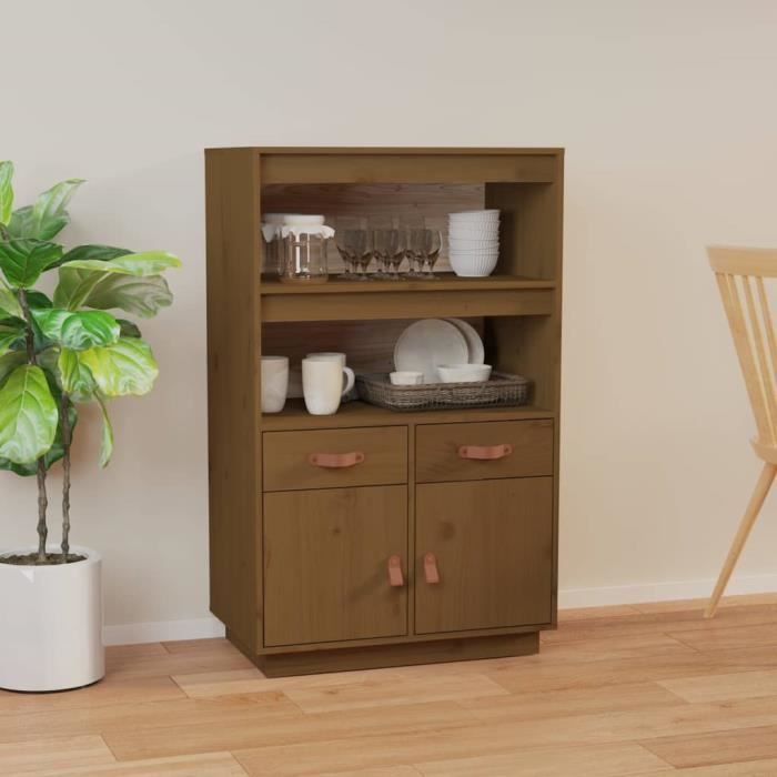 VidaXL Buffet haut Marron miel 67x40x108,5 cm Bois massif de pin 820160