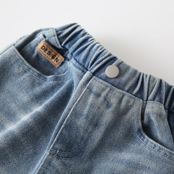 Children's Jeans Spring and Autumn Pants Boys' Worn Casual Denim Pants
