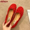 Fashion Footwear Shallow Ladies Flats Slip On Shoes Soft Casual Female Butterfly-Knot Fashion Round Toe Women Ballet Flats Shoes lady