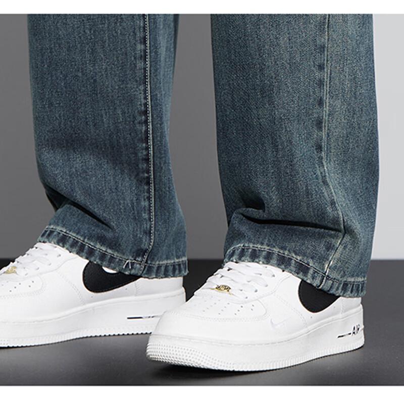 Jeanswest Men's Retro Loose Fit Wide-Leg Straight Jeans