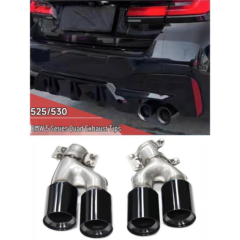 Roestvrij Staal Titanium Zwart Quad Uitlaatpijp voor BMW 5 Serie G30/G38