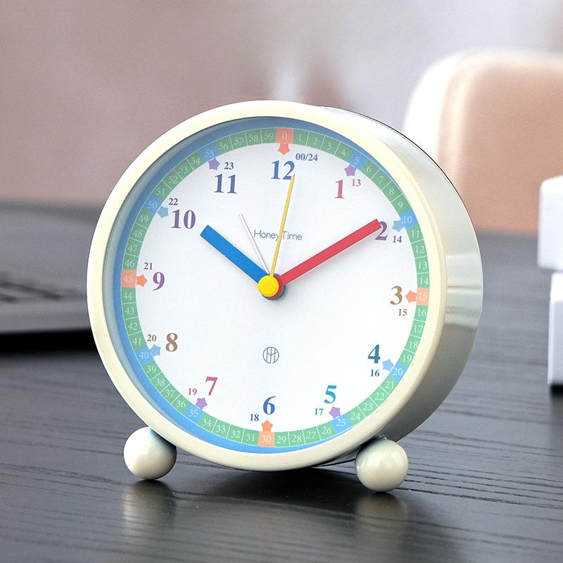 Early Education Night Lights Small Alarm Clock Boy Bedroom Student Using Silent Clock Girl Desktop Children Learning Bedside Clock