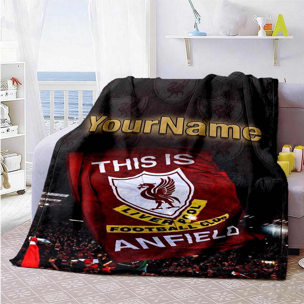 Liverpool Customize Your Name Blanket Gift Customizable Blanket Ultra-Soft for Nap Livingroom Chair Picnics for All Occasions