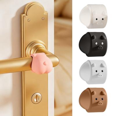 3Pcs Cute Silicone Door Stopper Cartoon Punch-free Wall Protector Anti-Shock Silent Doorknob Bumper Pad for Bedroom