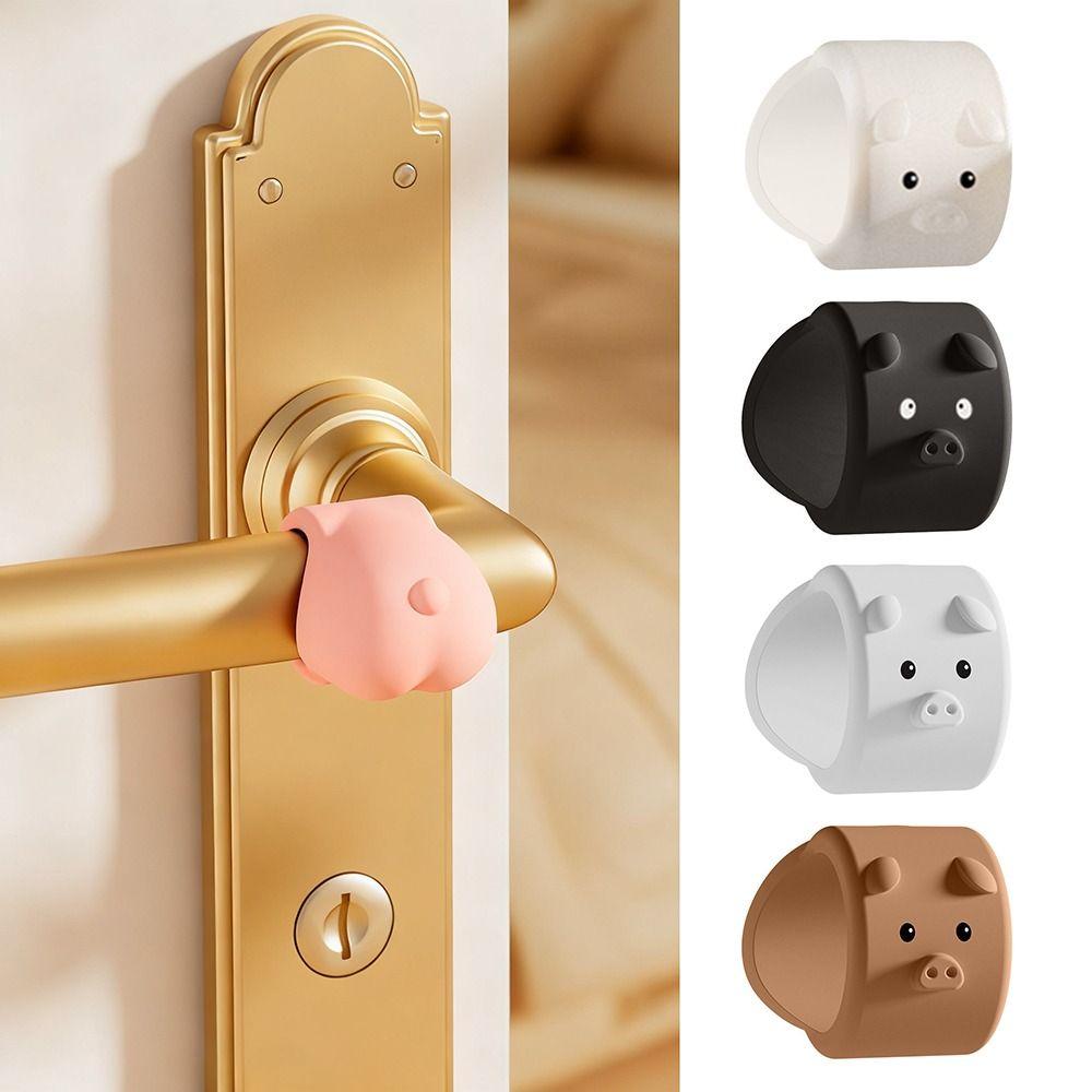 3Pcs Cute Silicone Door Stopper Anti-Shock Punch-free Doorknob Bumper Pad Cartoon Silent Wall Protector for Bedroom