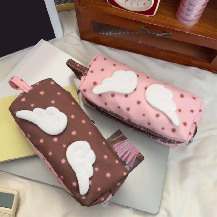Big Capacity Pencil Case Light Weight Plush Pen Case with Handle Large Pen Pouches Pencil Organizers Travel Makeup Bag