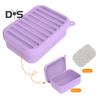 Leak-Proof Silicone Travel Soap Case with Drainage Lid Compact Design Portable Bar Soap Container Soap Holder
