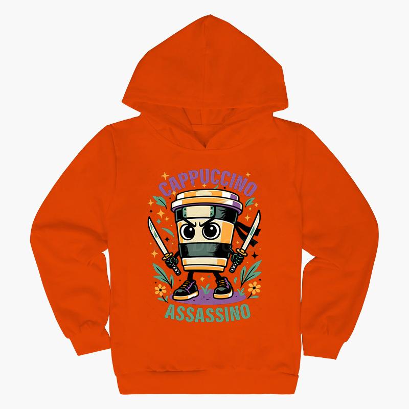 Cappuccino Assassin Kids Clothes Fashion Casual Hoodies Italian Brainrot Funny Gift for Baby Girl Boy New Sweatshirts Outfits