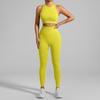 European & American Seamless Ribbed Yoga Suit: High-Intensity Running Fitness Vest & Bra Set