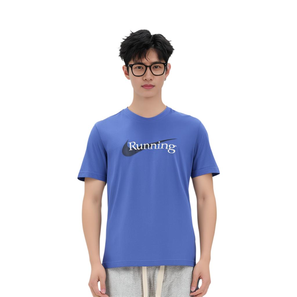 Nike Einfarbiges T-Shirt mit Buchstabenlogo, langärmlig, Herren-Oberteile, Blau CW0946-481