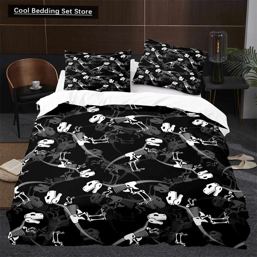 Cartoon Dinosaur Duvet Cover King Queen Size Jurassic World Theme Bedding Set for Kids Boys Ancient Animal Polyester Quilt Cover