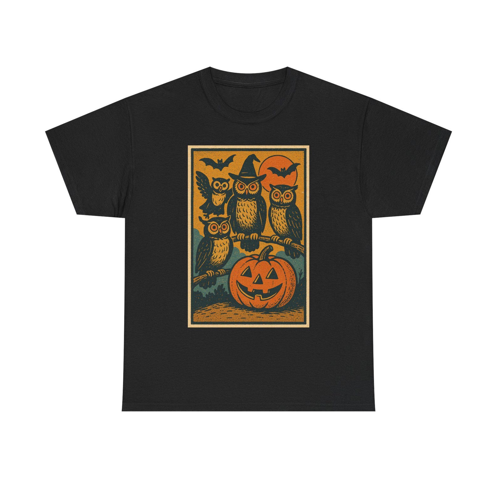 Retro Comic Owl T-Shirt: Spooky Forest Unisex Tee S