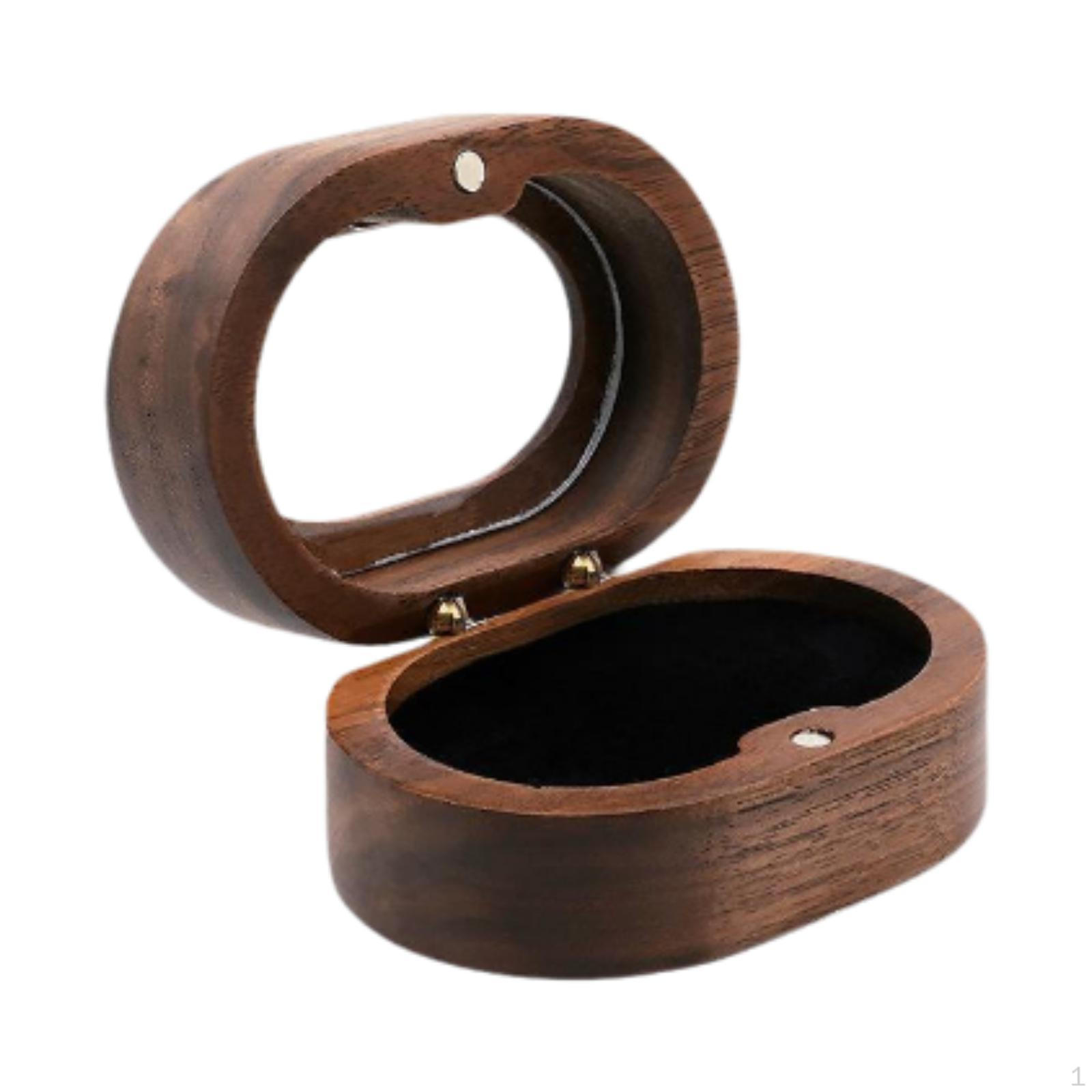 

Деревянная шкатулка для колец с прозрачным верхом, ретро-дизайн ювелирных изделий на годовщину свадьбы, день рождения, подругу Double Solt