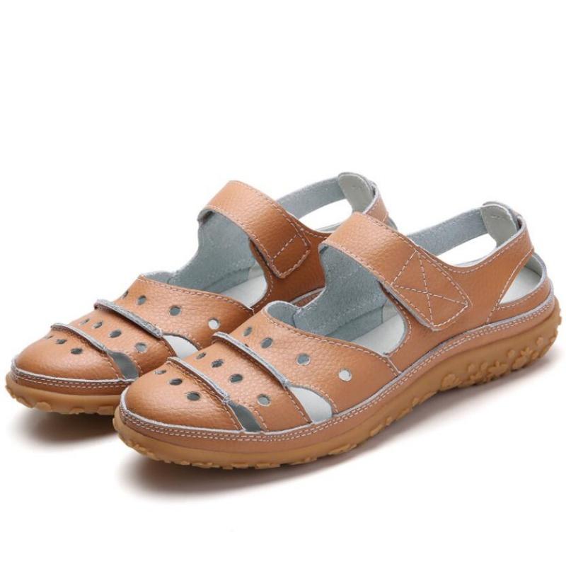 Women Sandals New Spring Summer Flat Hollow Out Ladies Shoes Buckle Solid Color Women's Sandals Beach Shoes