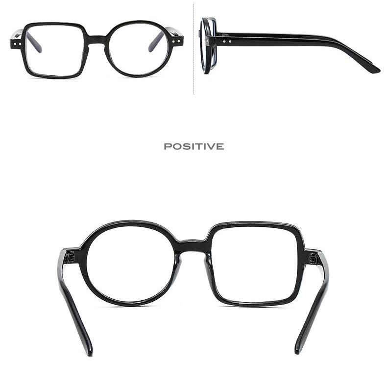Women's Glasses Anti-Blue Light Fashion Personalized Hip Hop Square and Round Color Matching Plain Glasses Party Street Shooting Stylish Glasses