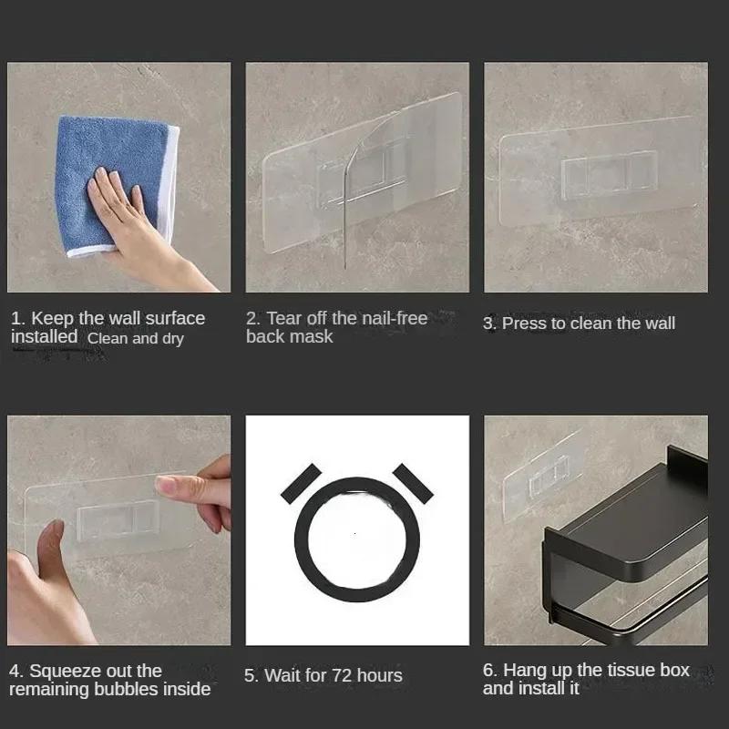 Plastic Toilet Paper Holder Bathroom Wall Mount WC Paper Phone Holder Shelf Punch-free Towel Roll Storage Shelf Accessories