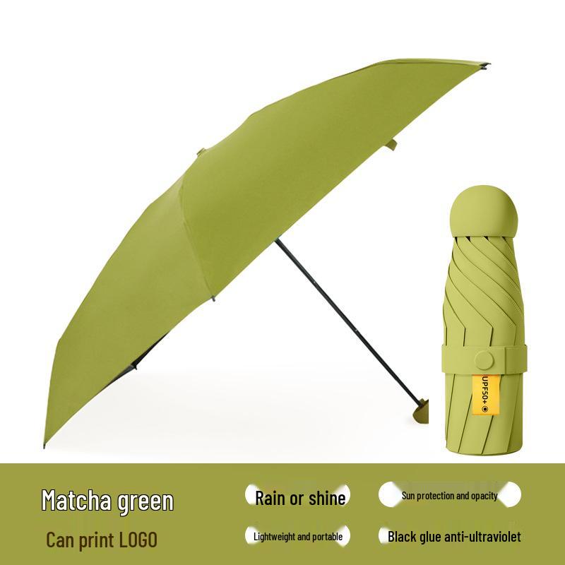 Custom Compact Dual-Use Anti-UV Umbrella, Mini Parasol for Sun and Rain