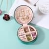 Portable Round Velvet Jewelry Storage Bag with Zipper for Valentine's Day