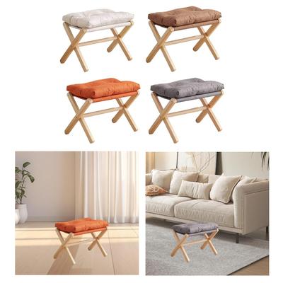 Small Footstool Leisure Stool Shoe Changing Stool Wooden Legs Foot Rest Kids