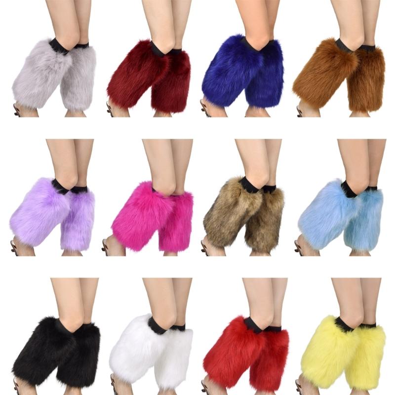 Boots Covers Women Solid Color Sexy Faux Fur Leg Warmer Calf Socks Party Costume