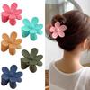 Korean Style Candy Color Flower Hair Clip - Elegant 7cm Claw Clip for Girls
