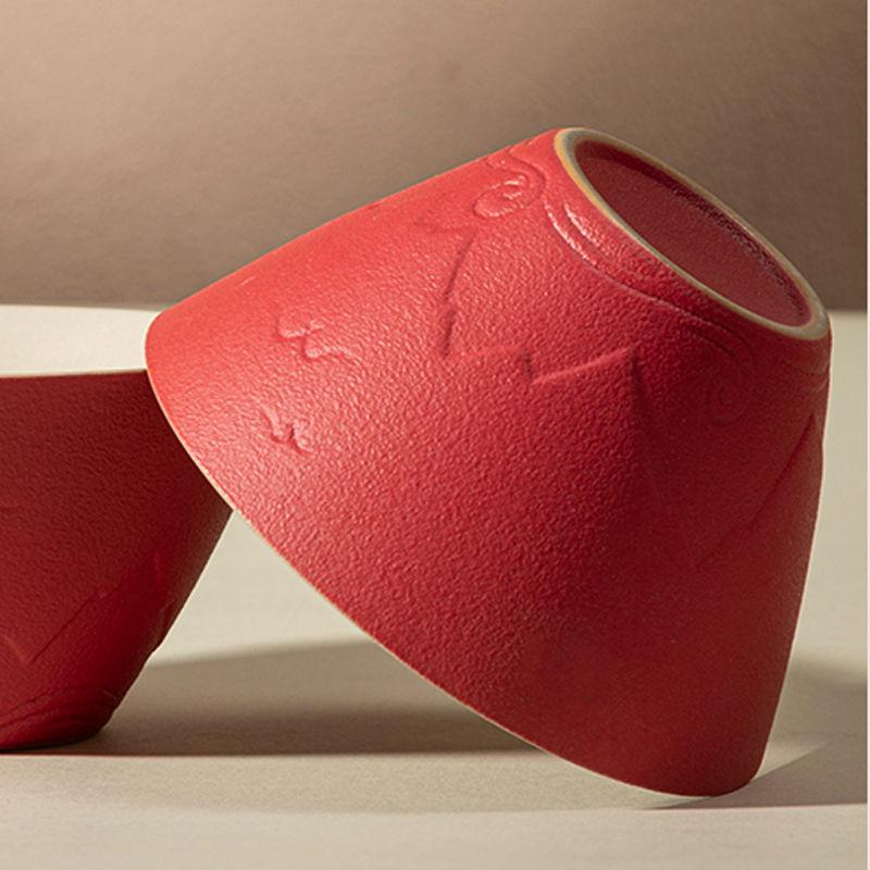 

Antique-Style Red Gaiwan Tea Set for Newlyweds - Perfect Wedding or Bestie Gift