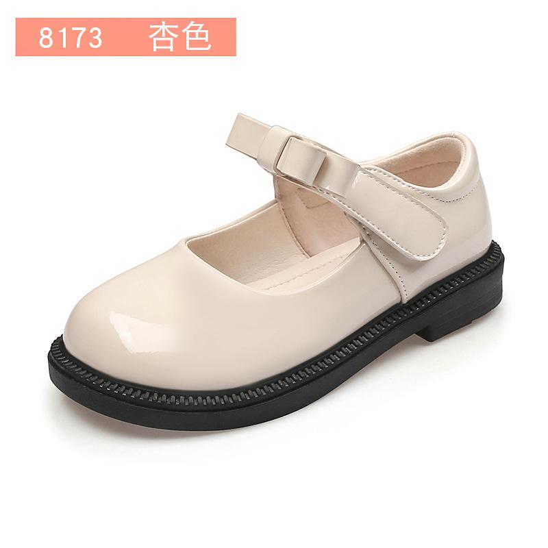 Children's Leather Shoes 2025 New Bow Girl Princess Shoes Soft Sole Casual Student Black Performance Shoes