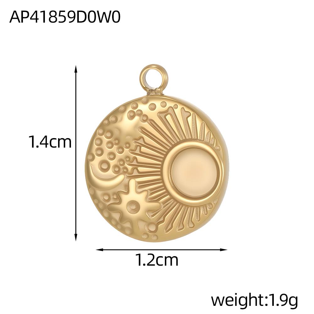CARLIDANA Hot Sale Stainless Steel Charm Flower Moon Star Hamsa Evil Eye Necklace Inset Stone Pendants Women's DIY Jewelry