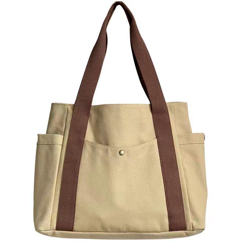 Damen Große Canvas Tragetasche für Sommerausflüge, Kurztrips, Freizeitarbeit und Shopping