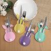 Spring Party Dining Accessory 4 Pcs Easter Bunny Cutlery Holders Felt Tableware Pouch Bags Cute Rabbit Utensil Table Ritual Decor Sleeve Fork Spoon