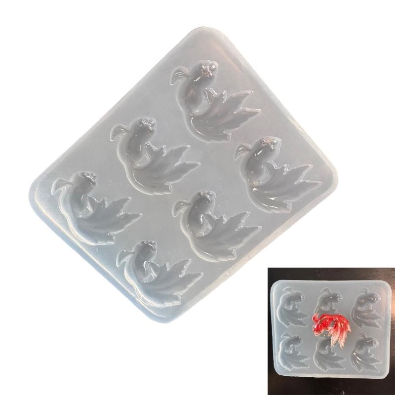 Flexible Silicone Art Mold For Handmade Resin Accessories Fish Shape Keyring Charm And Decorative Crafts Mould