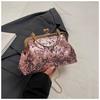2025 New Dinner Bag Fashion Celebrity Clutch Bag One Shoulder Oblique Span Bag Versatile Sequin Bag Women's Small Handbag