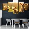 Paintings Canvas 5 Piece HD Print Large Sunset Flock Sheep Animal Decoration Wall Art for Home Decorations Wall Decor