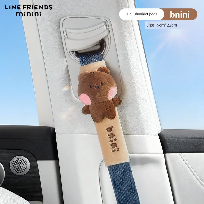 

Brown Bear Car Seat Belt Cover Shoulder Pad Cute Cartoon High-End Seat Belt Protector Apple Decoration for Girls Brown Mini, Quantity: 1