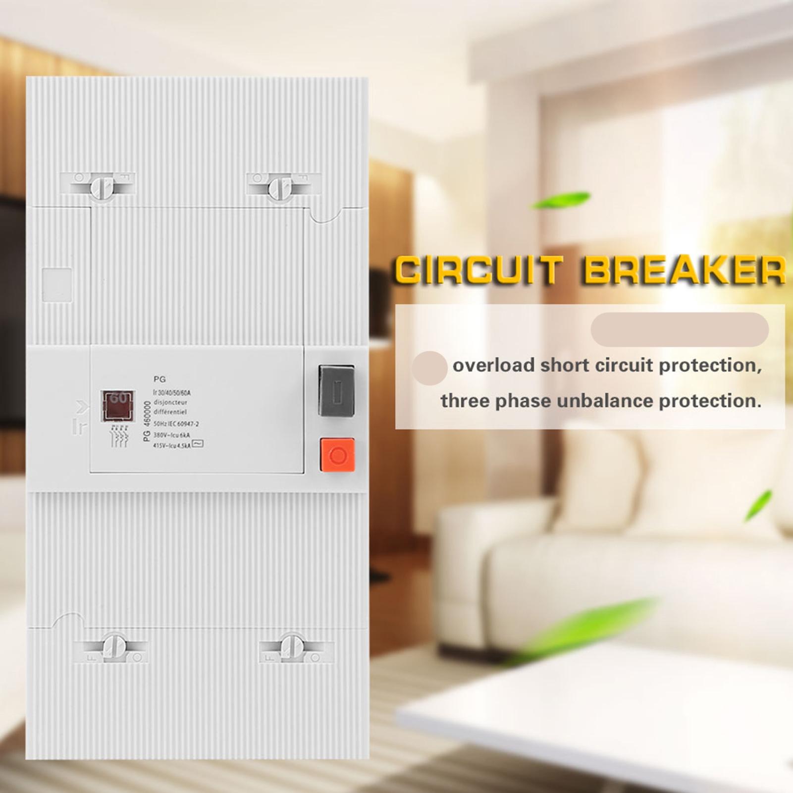 

30 60A 4 Pole 50Hz 60Hz Low Voltage Circuit Breaker Protection Air Switch білий