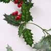 Garland Red Berry For Christmas Decoration Easter Decorations Artificial Leaf Holly Leaf Leaf Vine