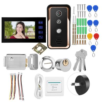 1 Monitor RFID IR Camera 7in Wired Video Intercom with Electric Control Lock