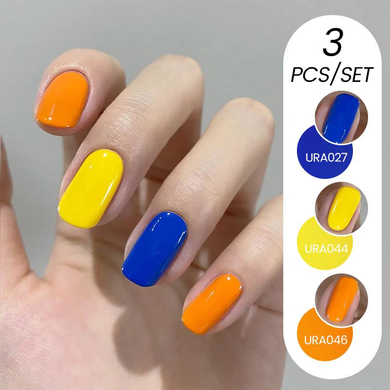 3Pcs Nail Polish Glue Set, Solid Color Glue Glitter Sequins Phototherapy Nail Polish Glue