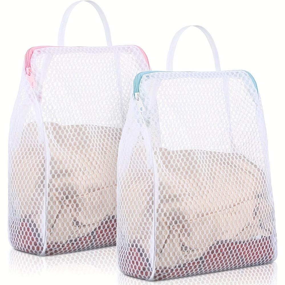 

2pcs Honeycomb Mesh Laundry Bags with Handles,Durable Polyester Fabric, Versatile Rectangular Zipper Design for Delicate Clothes