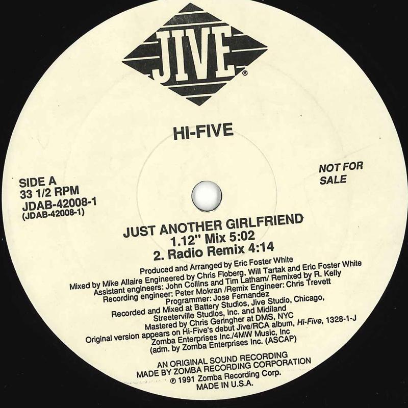 

12inch Record HI-FIVE - Just Another Girlfriend / I Can t W JDAB420081PROMO JIVE 1991 US Rap & Hip-Hop/R&B Used