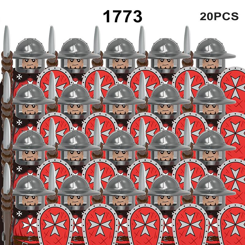 Set militari medievali Action figure Blocchi da costruzione Mattoni Cavaliere romano Soldato spartano Elmo Spada ArmiGiocattoli per bambini