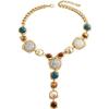 Mid-Aged Vintage Style Y-shaped Pendant Dyed Resin Light Luxury High-End Court Style Sweater Chain