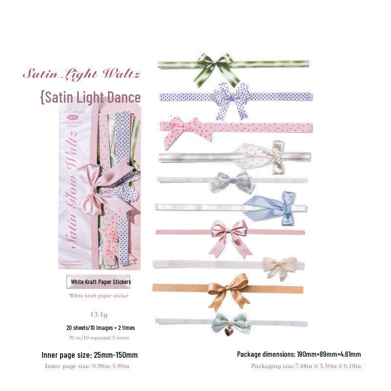 "Retro Sugar Poem DIY Sticker Set: Long Strip, Bow, Journal, Scene Decor 