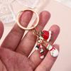 Cute Enamel Christmas Snowman Keychain Candy Cane  Bells Keyring Women Girls Handbag Pendants DIY X'mas  Jewelry Gifts