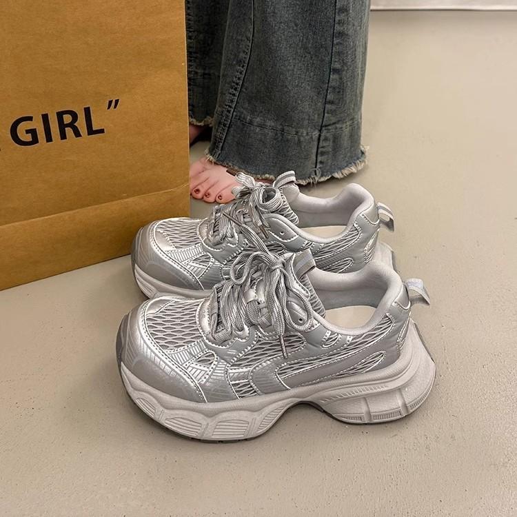 Versatile women's platform casual shoes spring and summer mesh breathable outdoor sports shoes