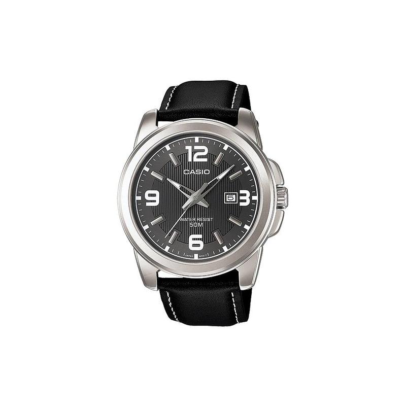 Casio General Series 50 Meter Waterproof Quartz Movement Genuine Leather Strap Japanese and Korean Watch Men s Watch Black Dial MTP-1314L-8AV