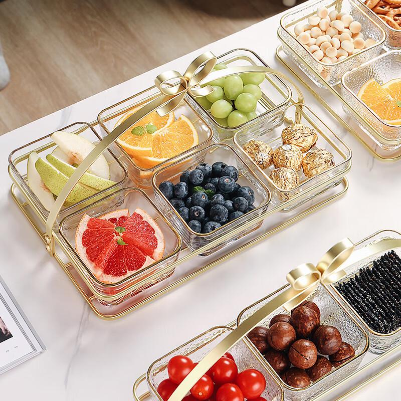 Naijiang Luxury Gold-Rimmed Glass Snack & Fruit Platter