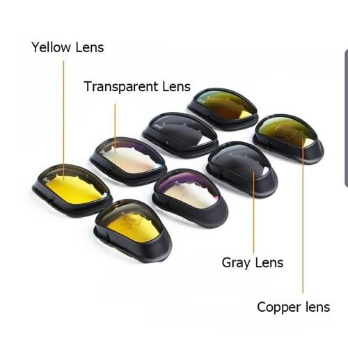 AiO JAPAN Daisy C5 Polarized Military Sunglasses, Set of 4, Shooting Glasses, Airsoft, Outdoor, UV Protection